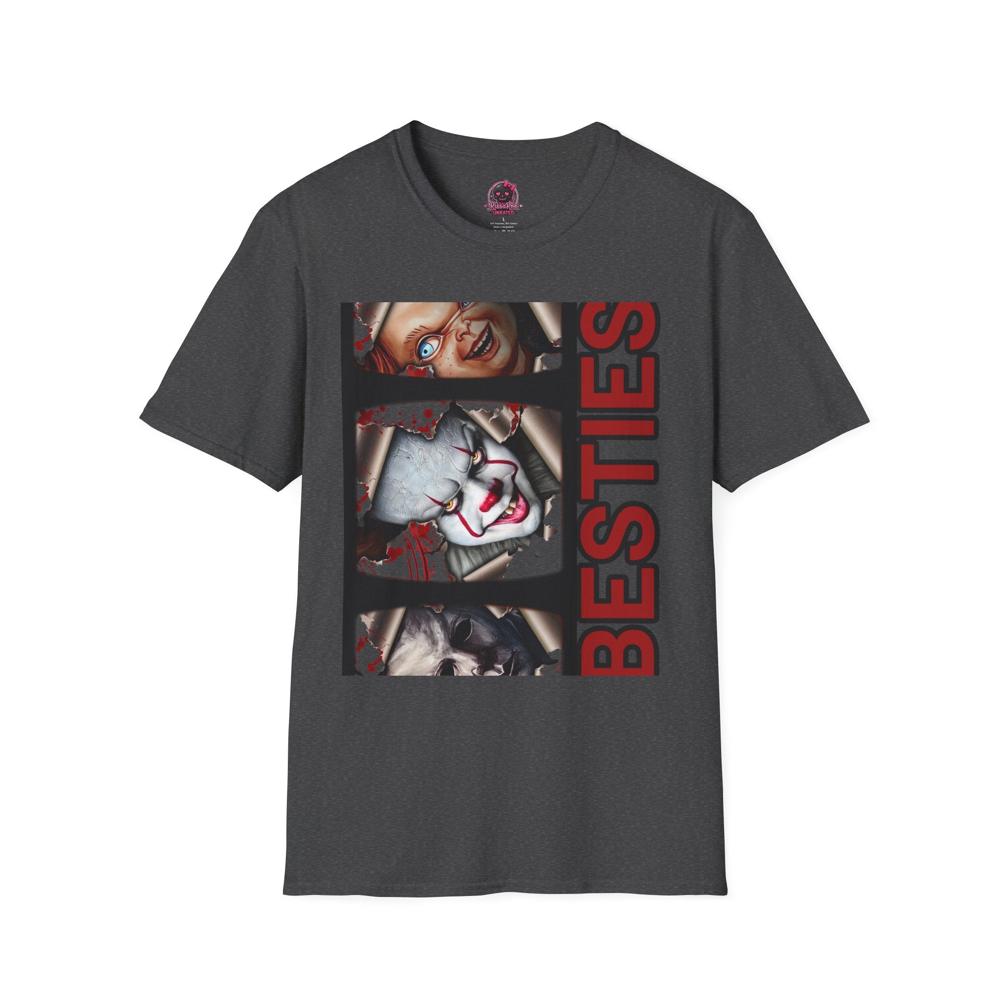 Horror Besties T‑Shirt — Creepy Faces Graphic Tee