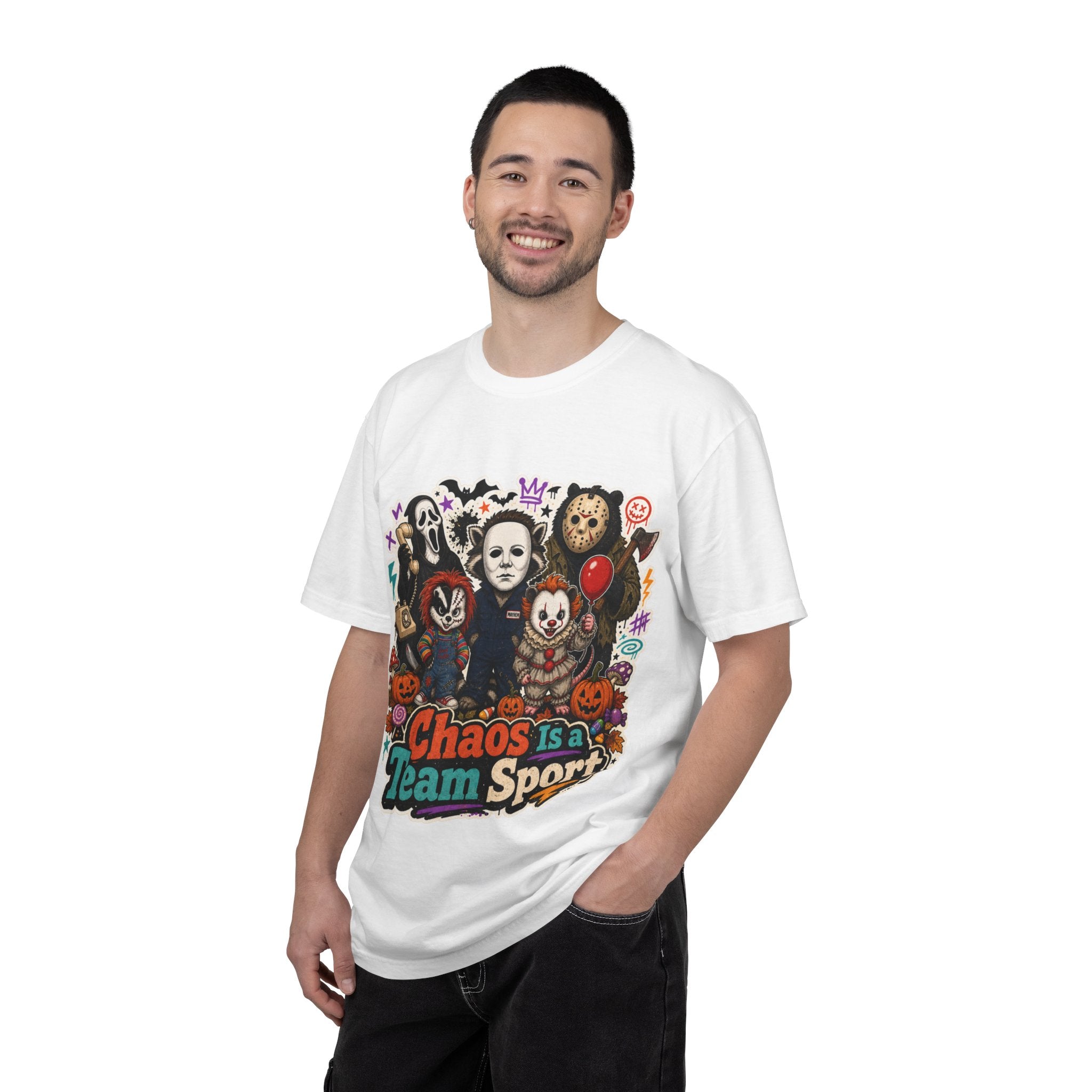 Horror Icons 'Chaos Is a Team Sport' Graphic T-Shirt