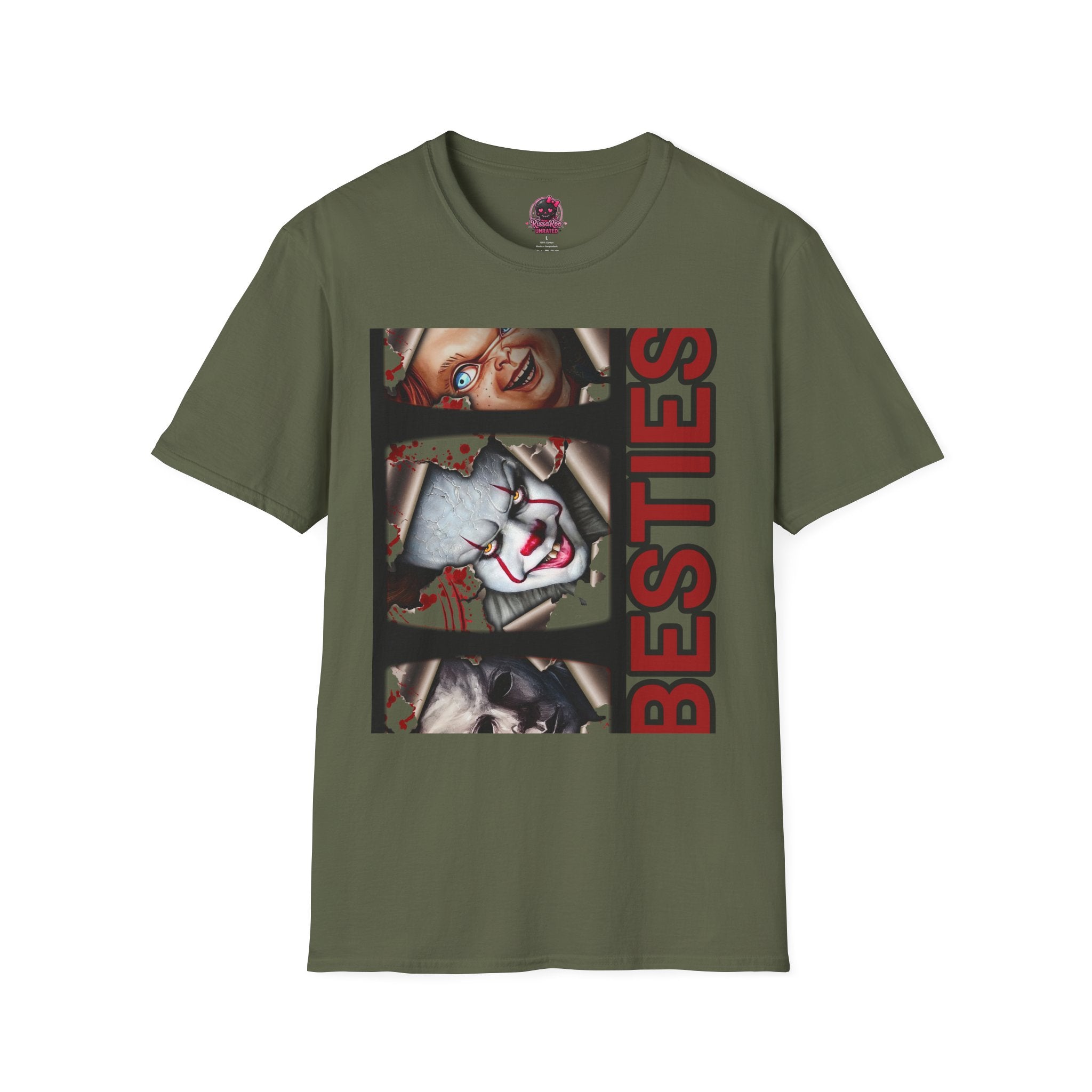 Horror Besties T‑Shirt — Creepy Faces Graphic Tee