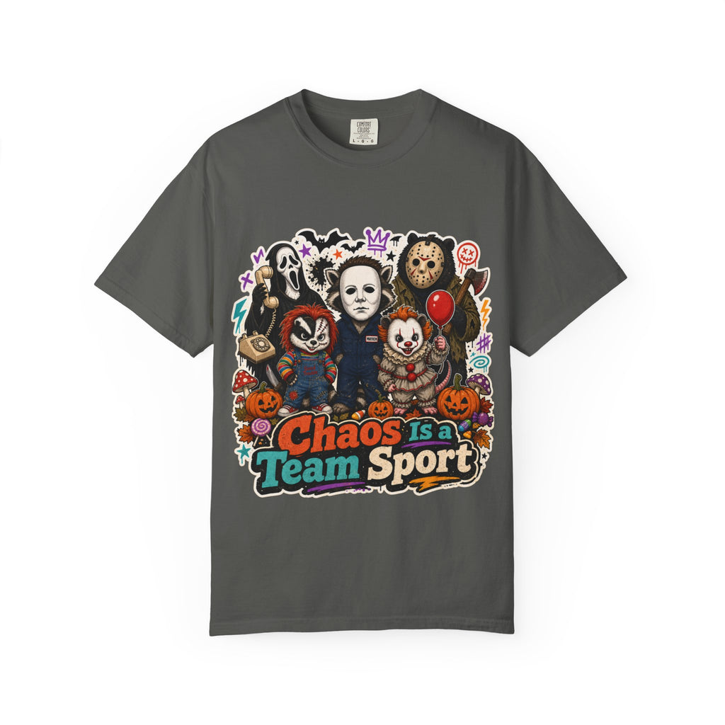 Horror Icons 'Chaos Is a Team Sport' Graphic T-Shirt