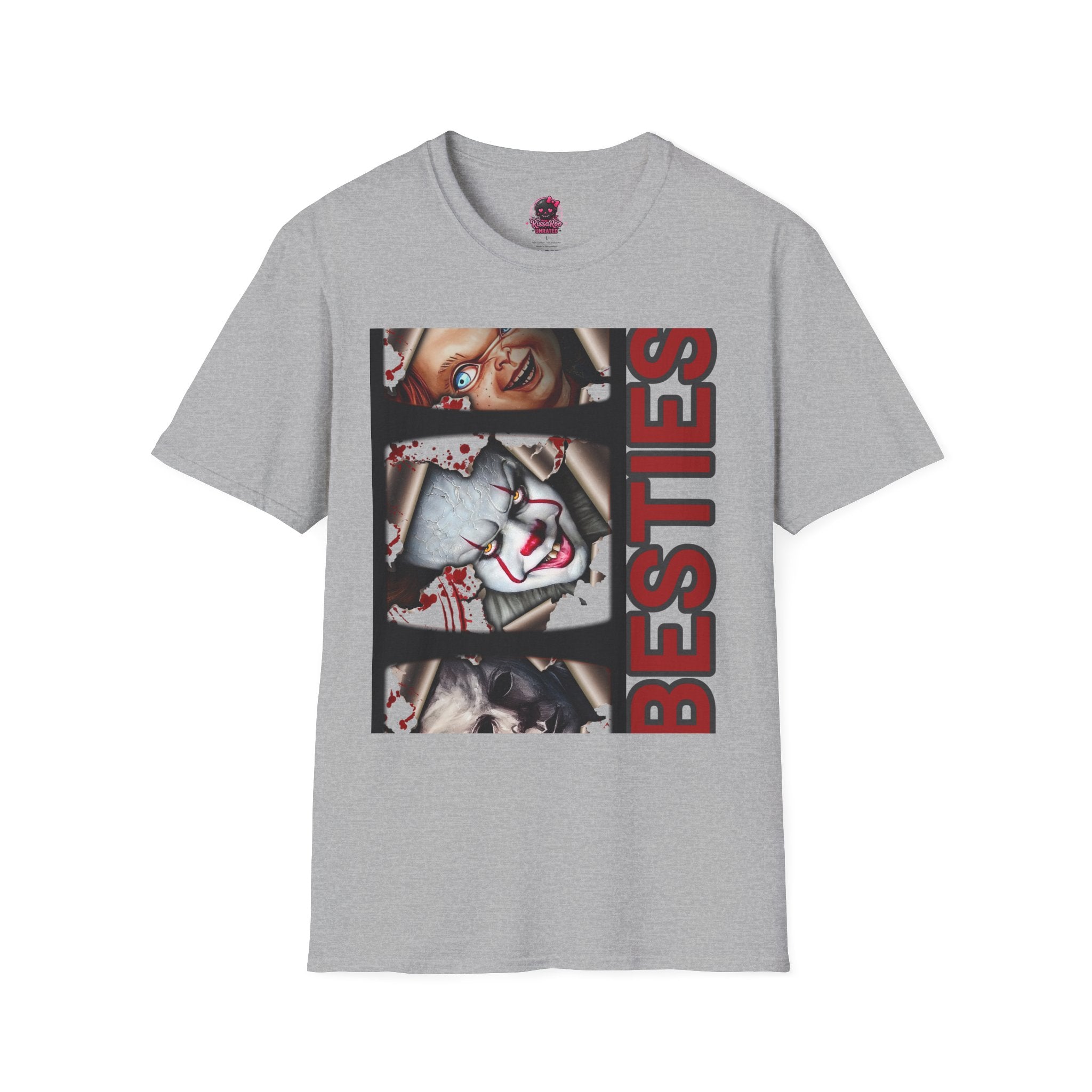Horror Besties T‑Shirt — Creepy Faces Graphic Tee