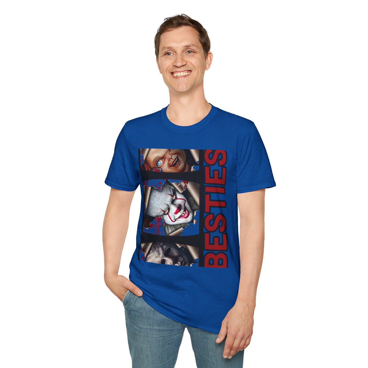 Horror Besties T‑Shirt — Creepy Faces Graphic Tee