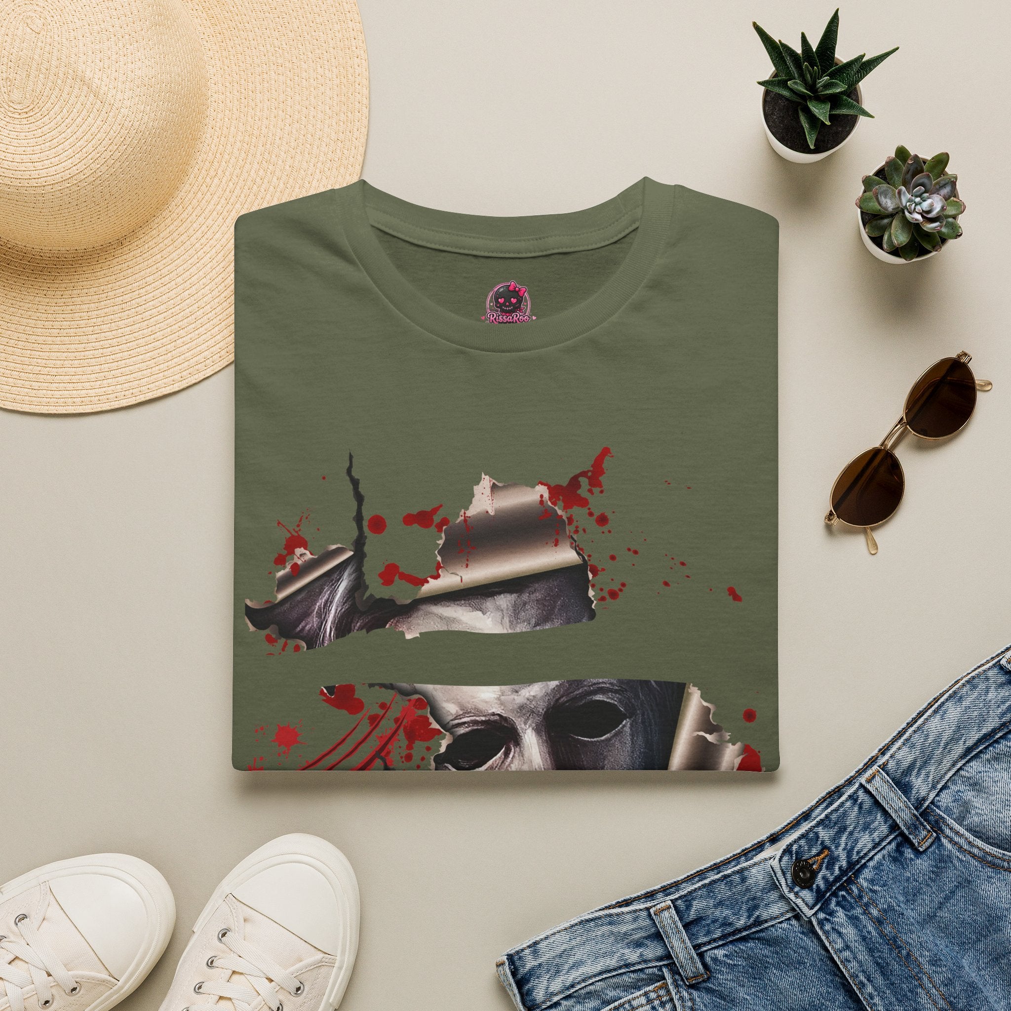 Horror Graphic T-Shirt — ' Emotional Support Slasher' Blood-Splatter Tee