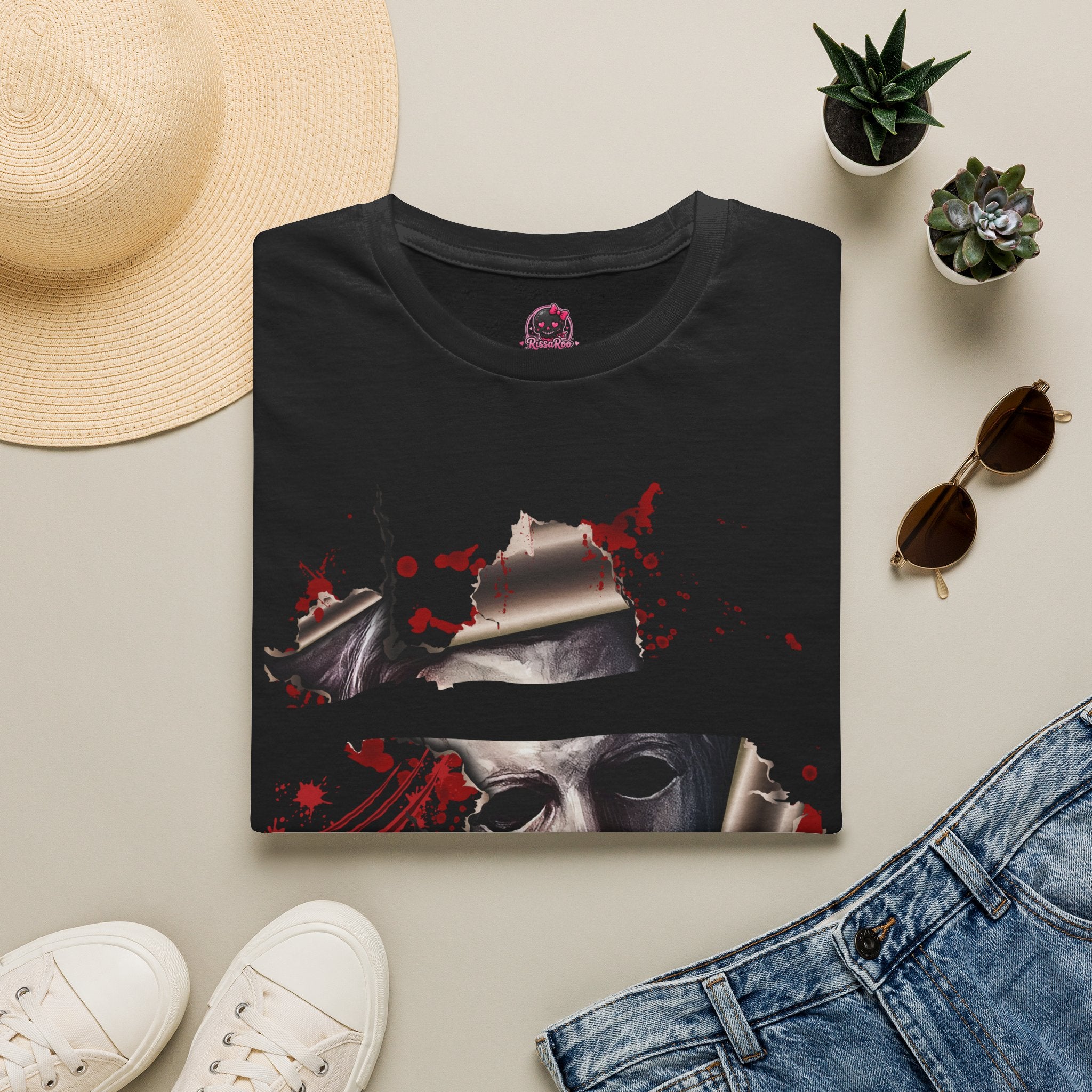 Horror Graphic T-Shirt — ' Emotional Support Slasher' Blood-Splatter Tee
