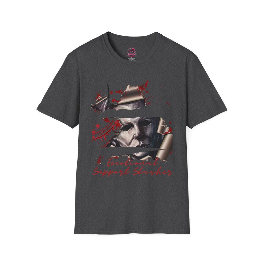 Horror Graphic T-Shirt — ' Emotional Support Slasher' Blood-Splatter Tee