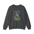 Thriving Raccoon Crewneck Sweatshirt — "Thriving" Cute Raccoon in Colorful Box Graphic
