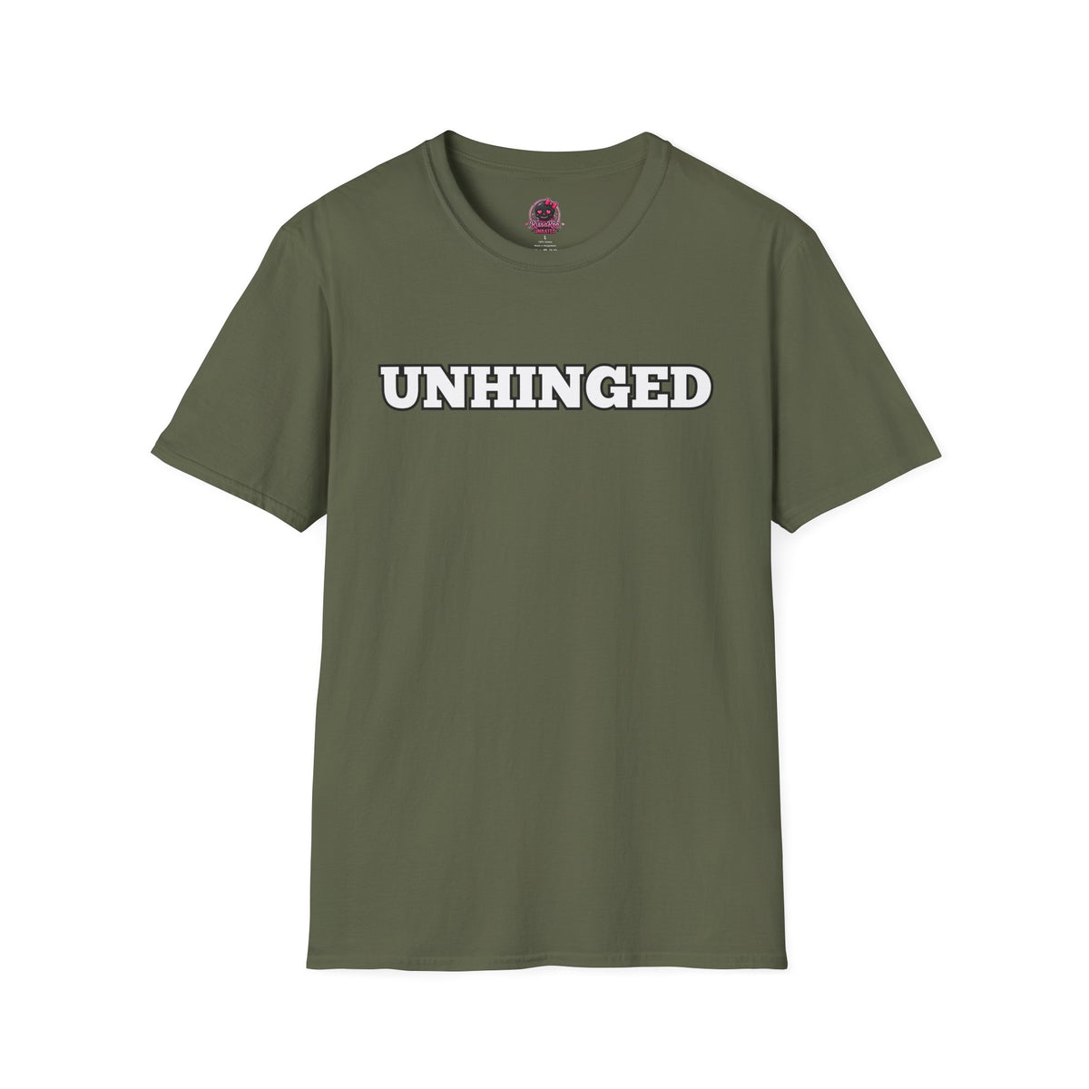 Unhinged Graphic Tee — Bold White Logo Casual T-Shirt
