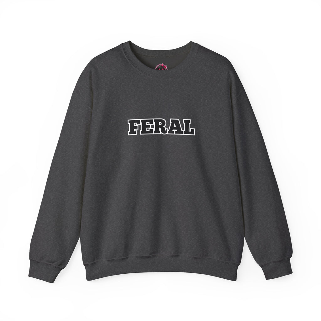 Feral Crewneck Sweatshirt – Bold Text Graphic Pullover
