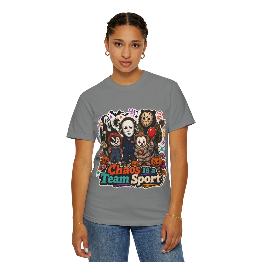 Horror Icons 'Chaos Is a Team Sport' Graphic T-Shirt