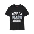 Certified Menace T-Shirt White Writing Black Background – Funny Retro Badge Graphic Tee