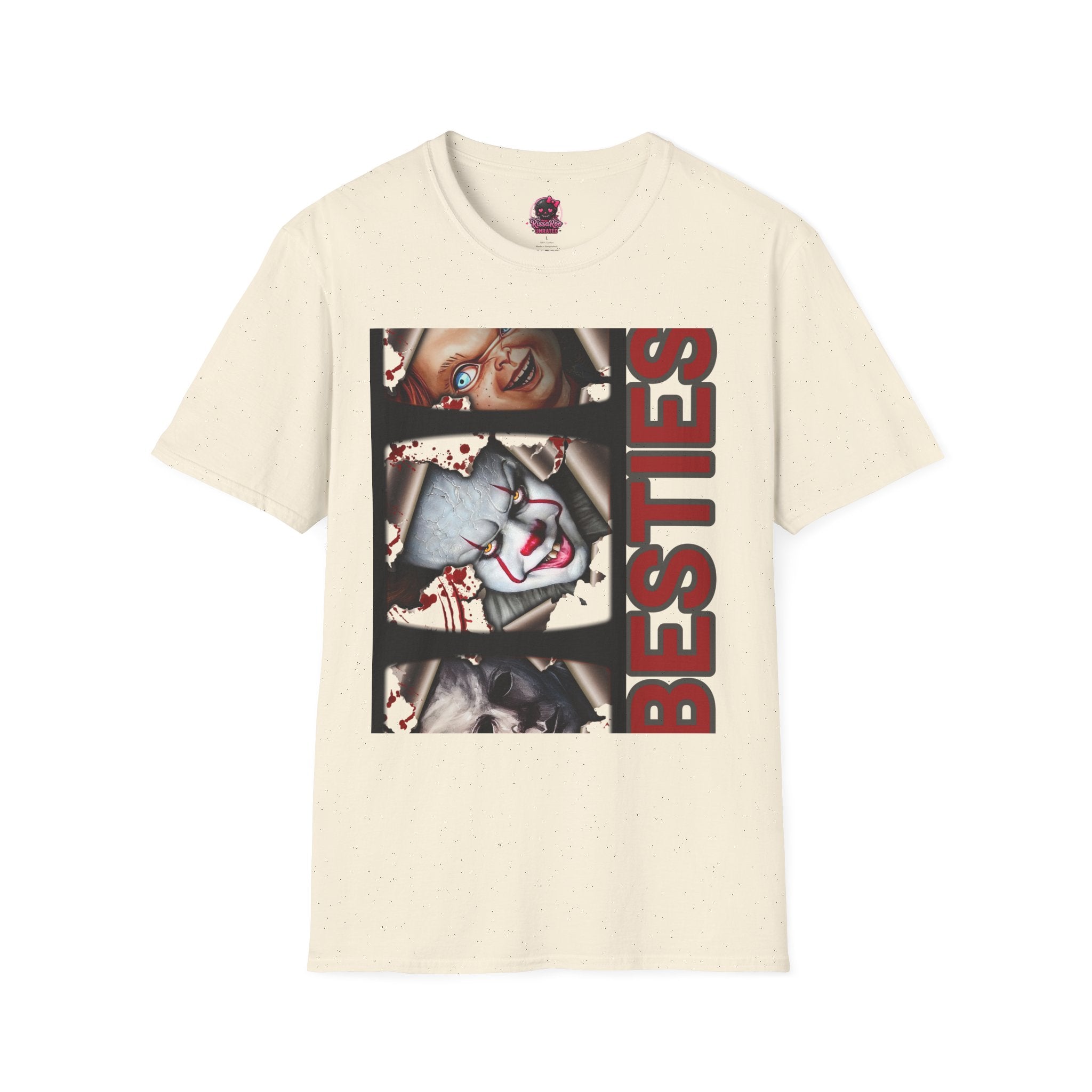 Horror Besties T‑Shirt — Creepy Faces Graphic Tee