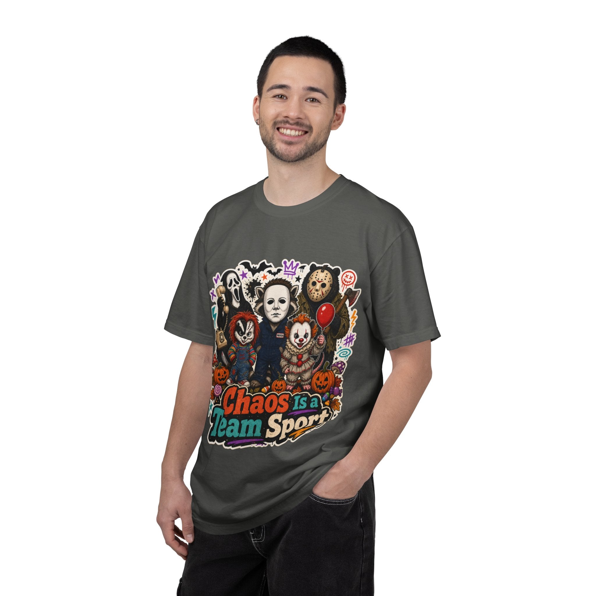 Horror Icons 'Chaos Is a Team Sport' Graphic T-Shirt