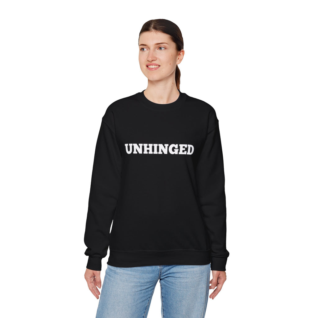Unhinged Graphic Sweatshirt – Minimal Retro Lettering Crewneck