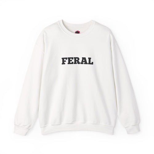 Feral Crewneck Sweatshirt – Bold Text Graphic Pullover