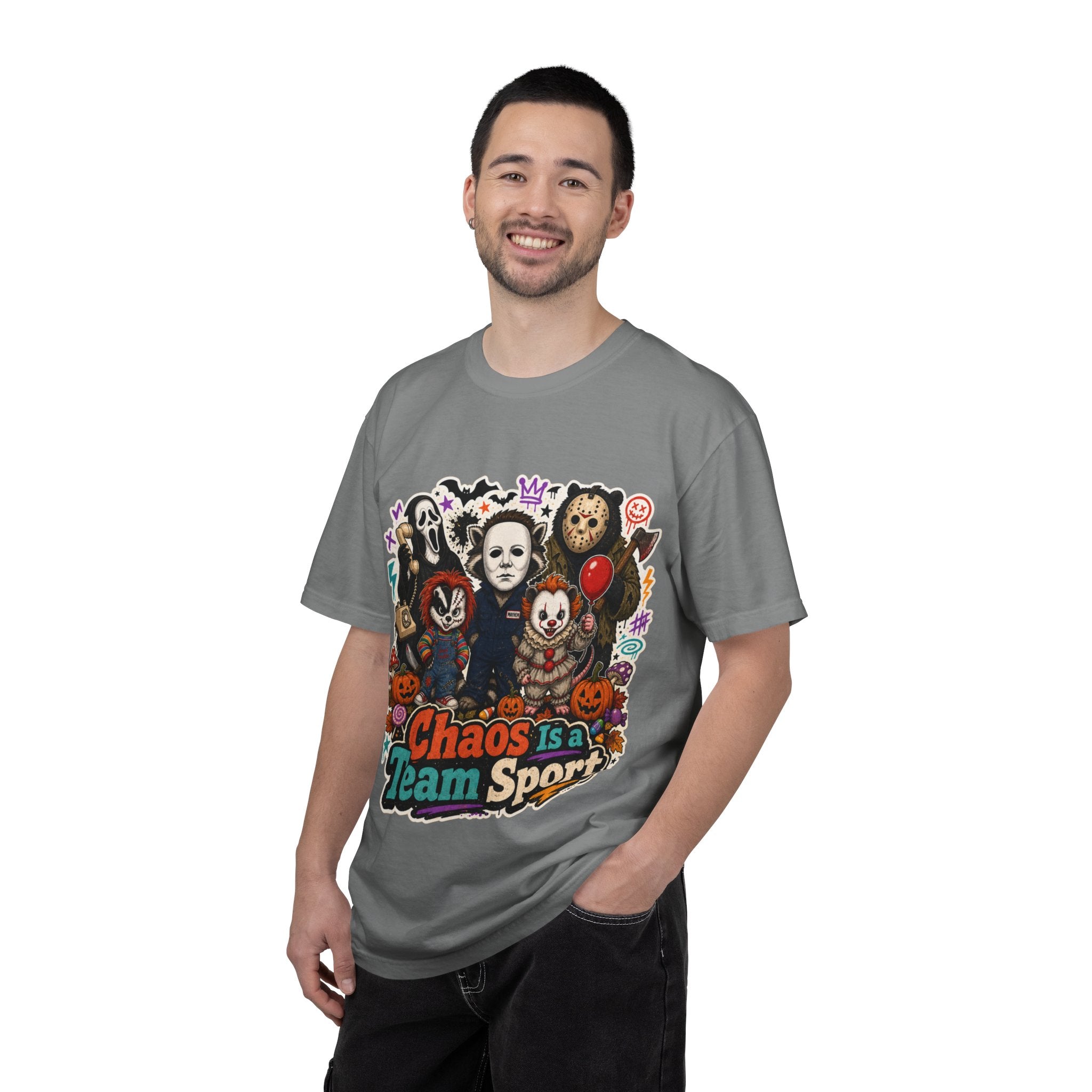 Horror Icons 'Chaos Is a Team Sport' Graphic T-Shirt
