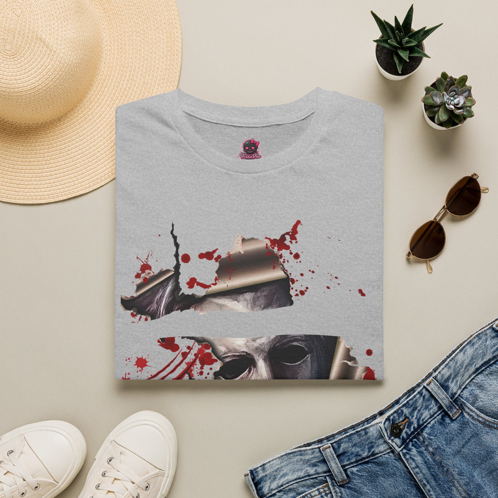 Horror Graphic T-Shirt — ' Emotional Support Slasher' Blood-Splatter Tee