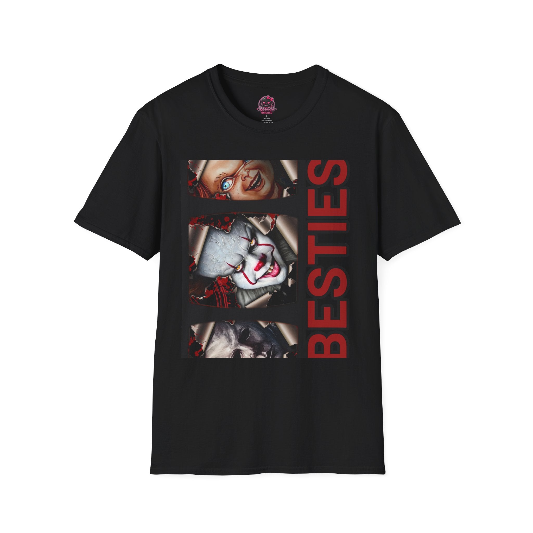 Horror Besties T‑Shirt — Creepy Faces Graphic Tee