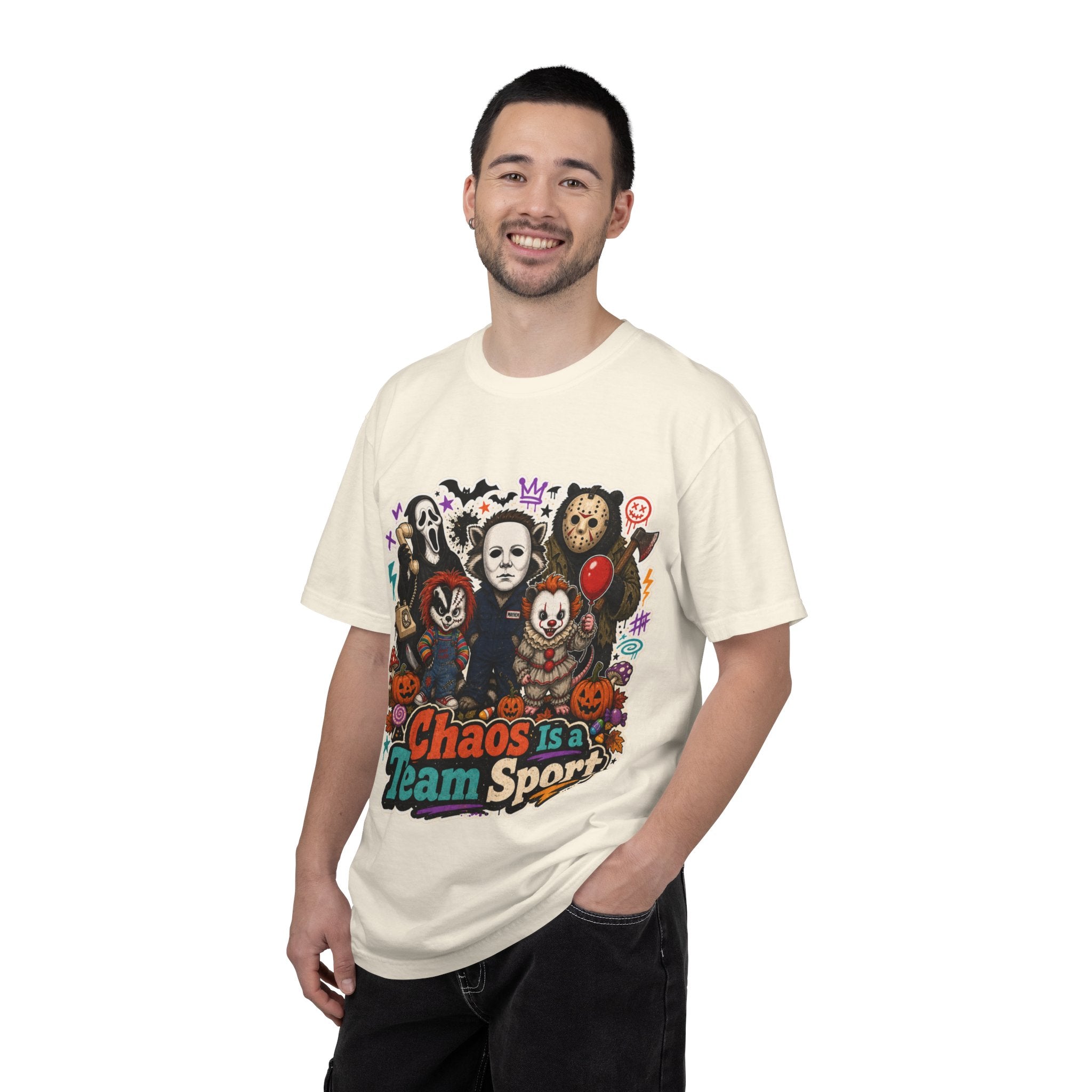 Horror Icons 'Chaos Is a Team Sport' Graphic T-Shirt