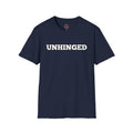 Unhinged Graphic Tee — Bold White Logo Casual T-Shirt