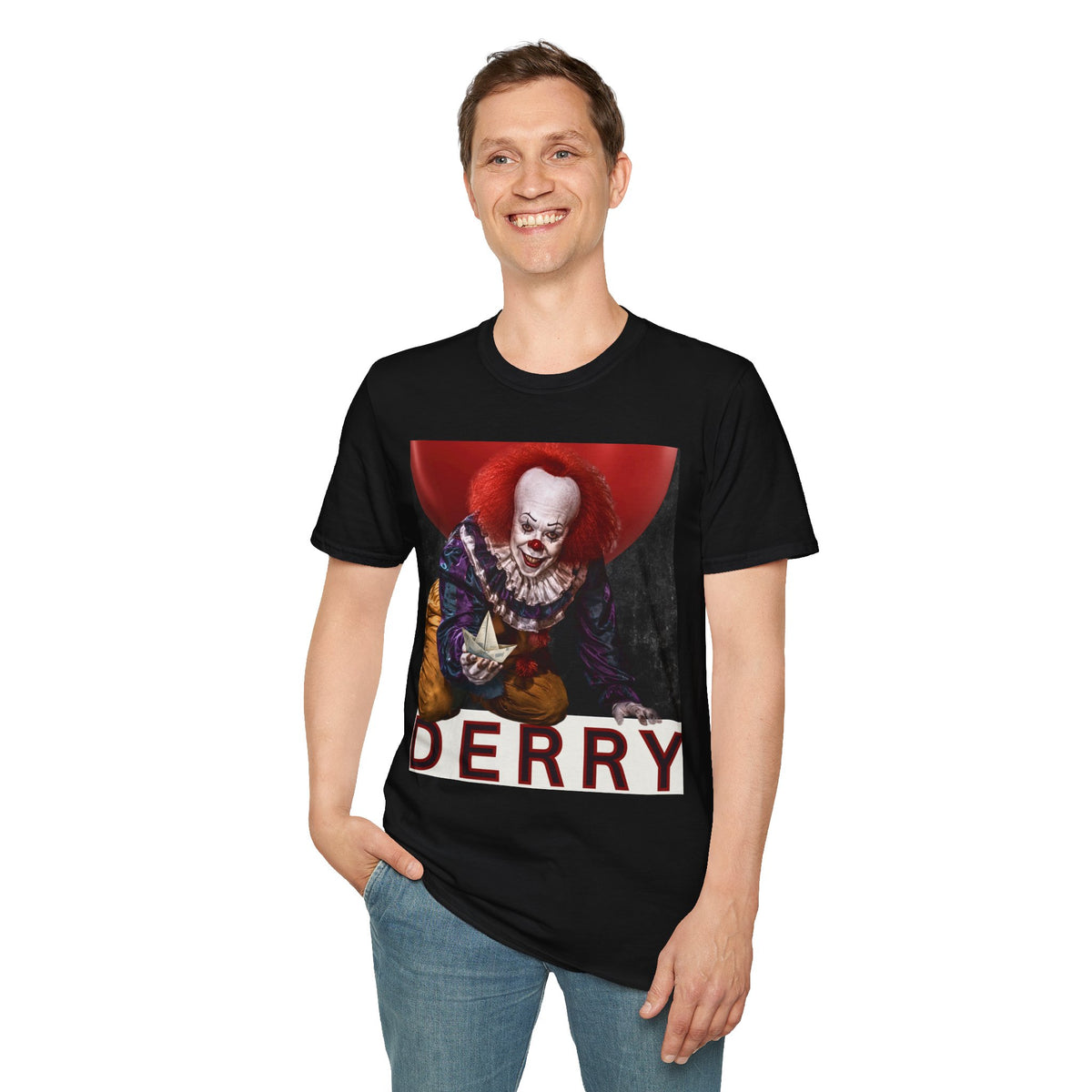 Horror Clown Graphic T-Shirt — DERRY Scary Movie Tee