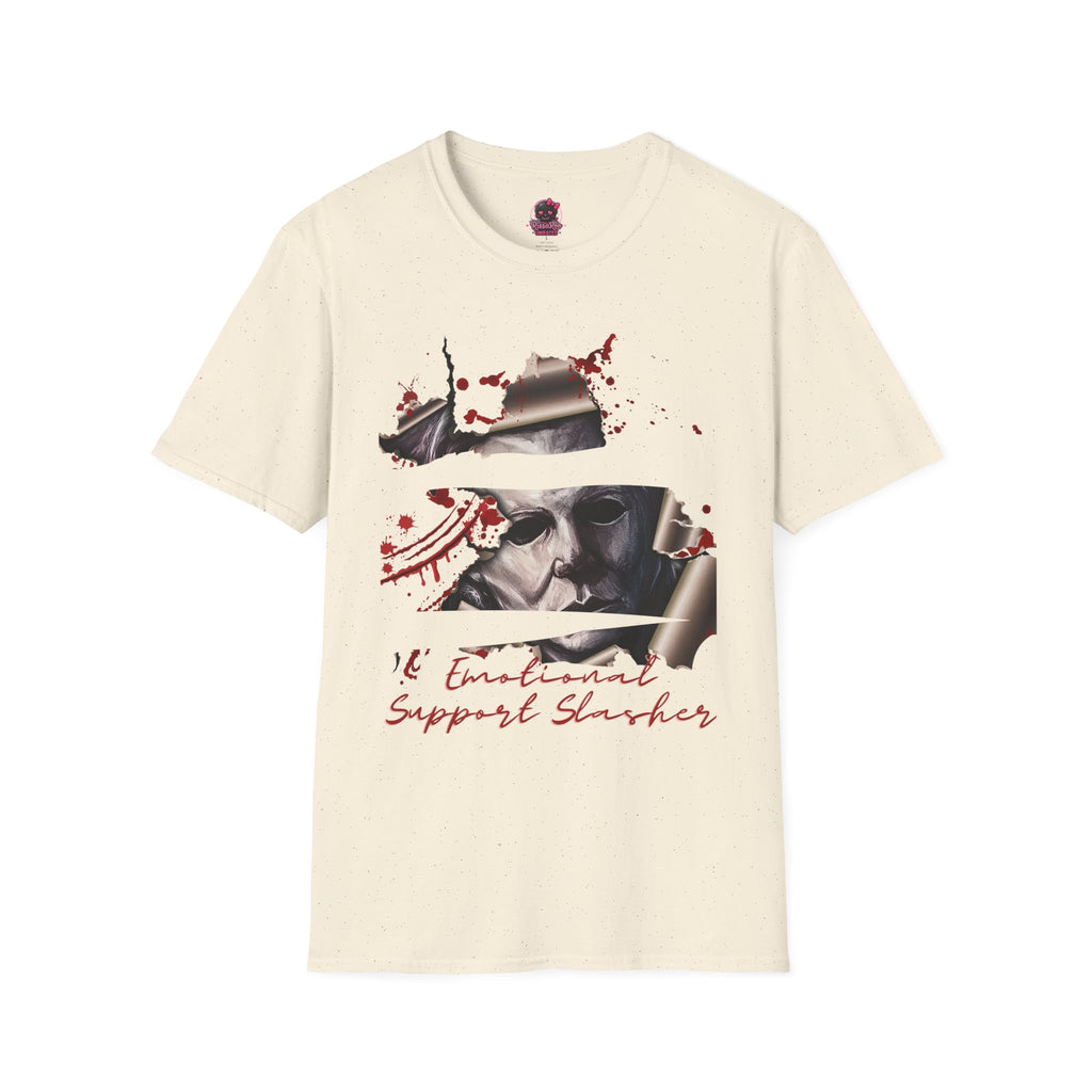 Horror Graphic T-Shirt — ' Emotional Support Slasher' Blood-Splatter Tee