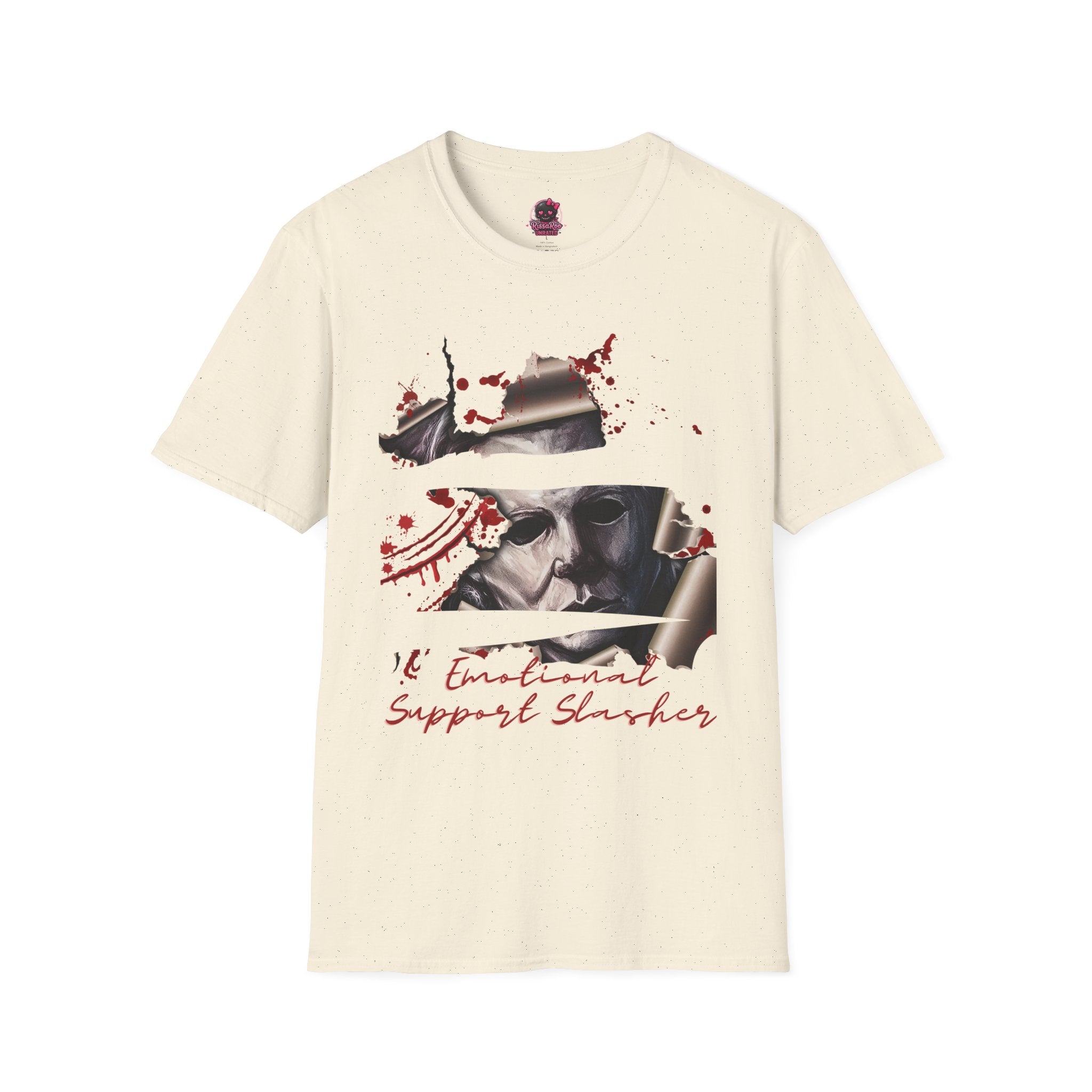 Horror Graphic T-Shirt — ' Emotional Support Slasher' Blood-Splatter Tee