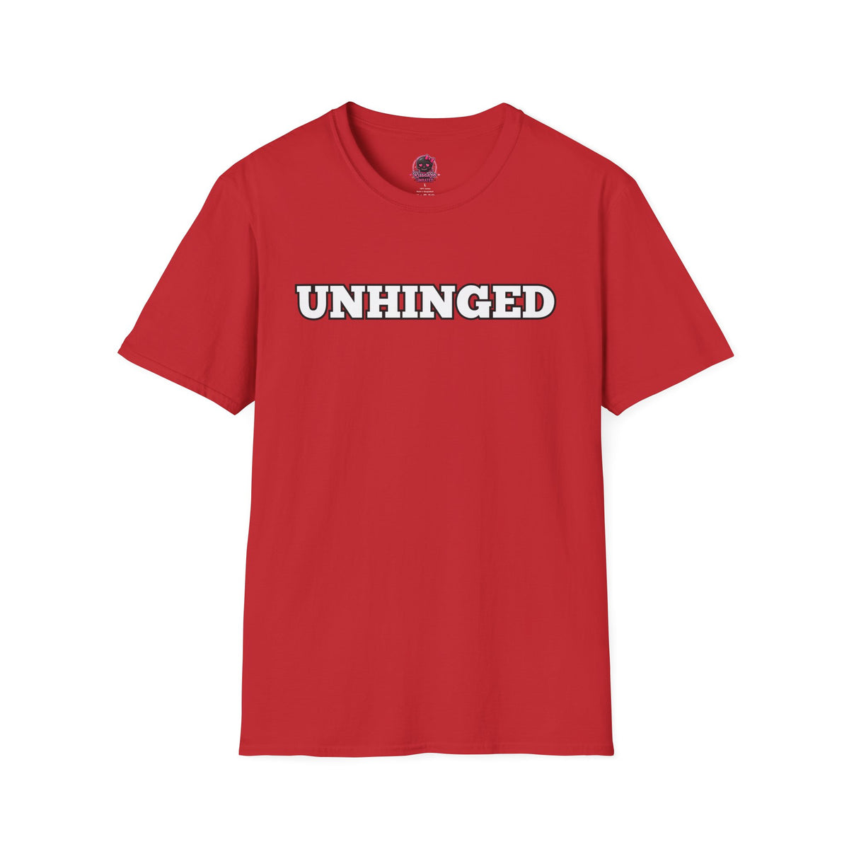 Unhinged Graphic Tee — Bold White Logo Casual T-Shirt