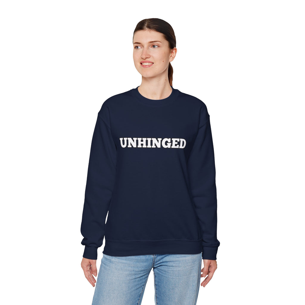 Unhinged Graphic Sweatshirt – Minimal Retro Lettering Crewneck