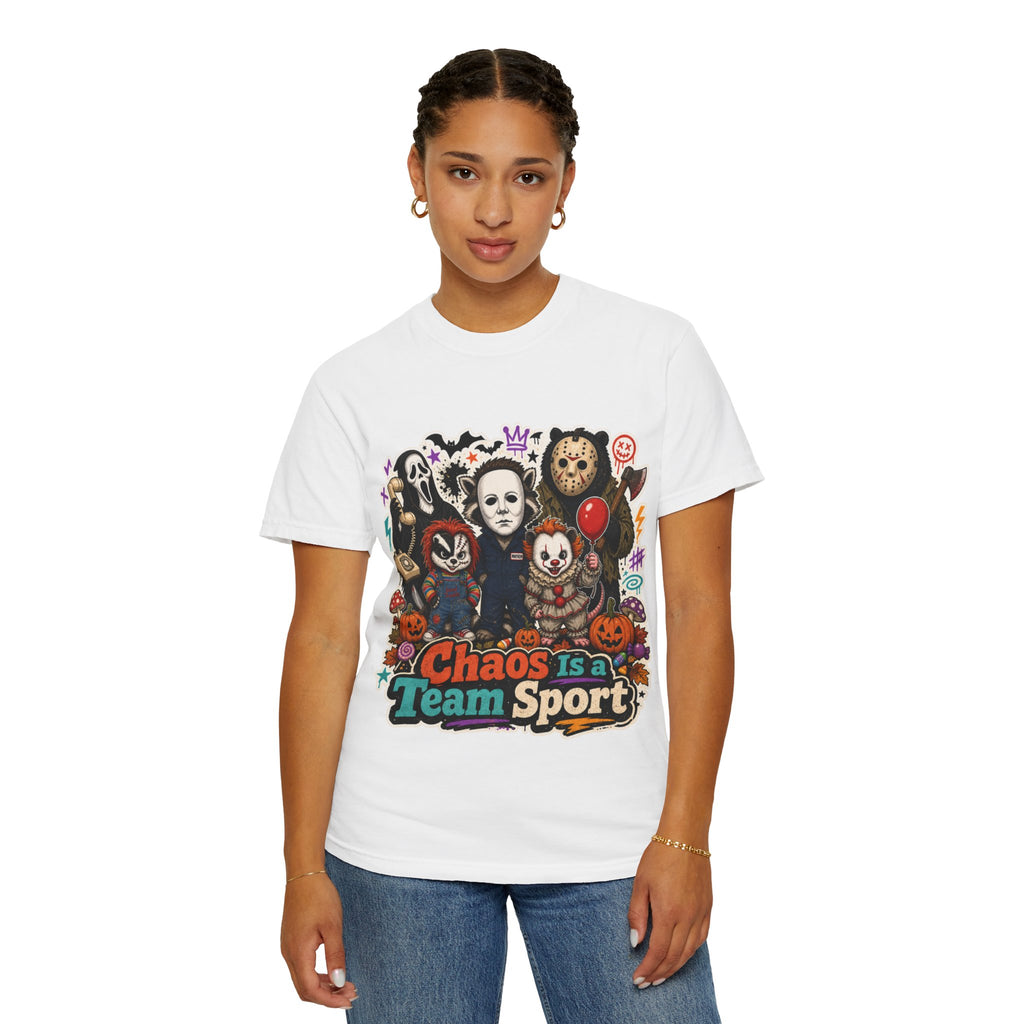Horror Icons 'Chaos Is a Team Sport' Graphic T-Shirt