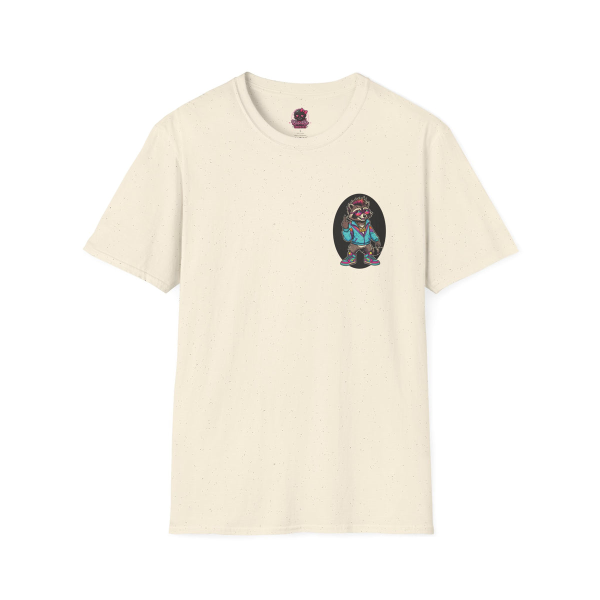 Unisex Softstyle T-Shirt - F Kyle Raccoon Funny Retro 80's