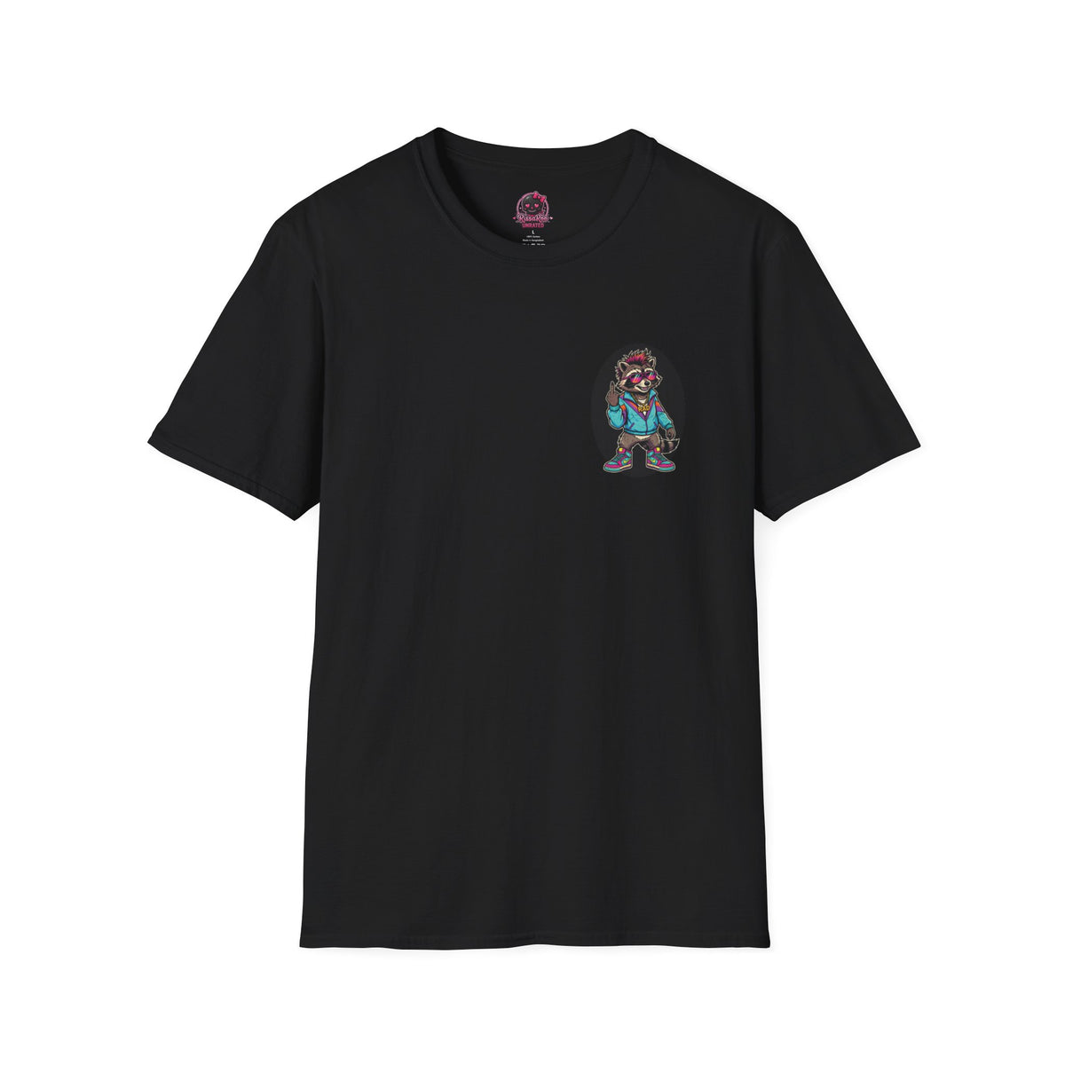 Unisex Softstyle T-Shirt - F Kyle Raccoon Funny Retro 80's