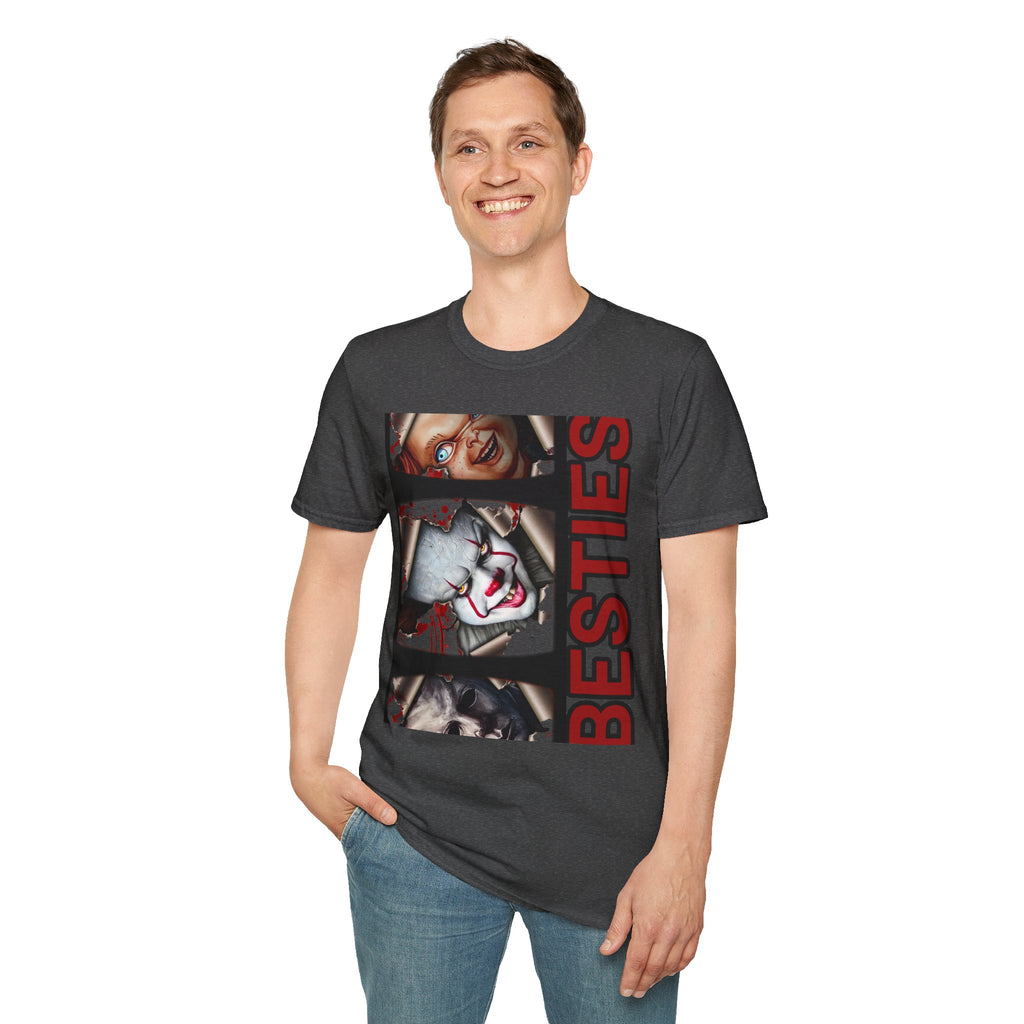 Horror Besties T‑Shirt — Creepy Faces Graphic Tee