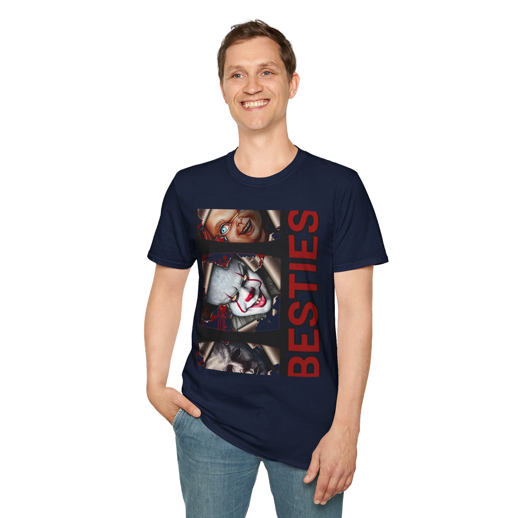 Horror Besties T‑Shirt — Creepy Faces Graphic Tee