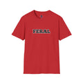 FERAL Graphic Tee — Bold Collegiate Lettering Casual T-Shirt