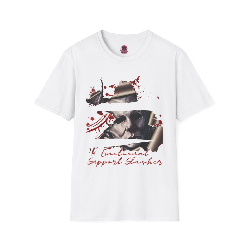 Horror Graphic T-Shirt — ' Emotional Support Slasher' Blood-Splatter Tee