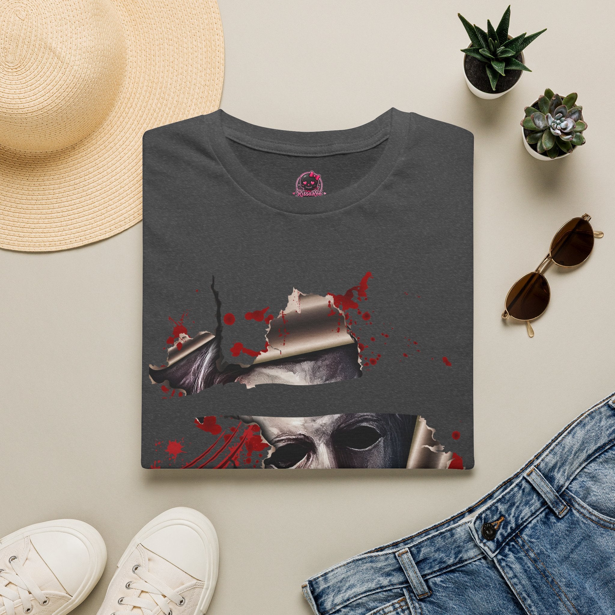 Horror Graphic T-Shirt — ' Emotional Support Slasher' Blood-Splatter Tee