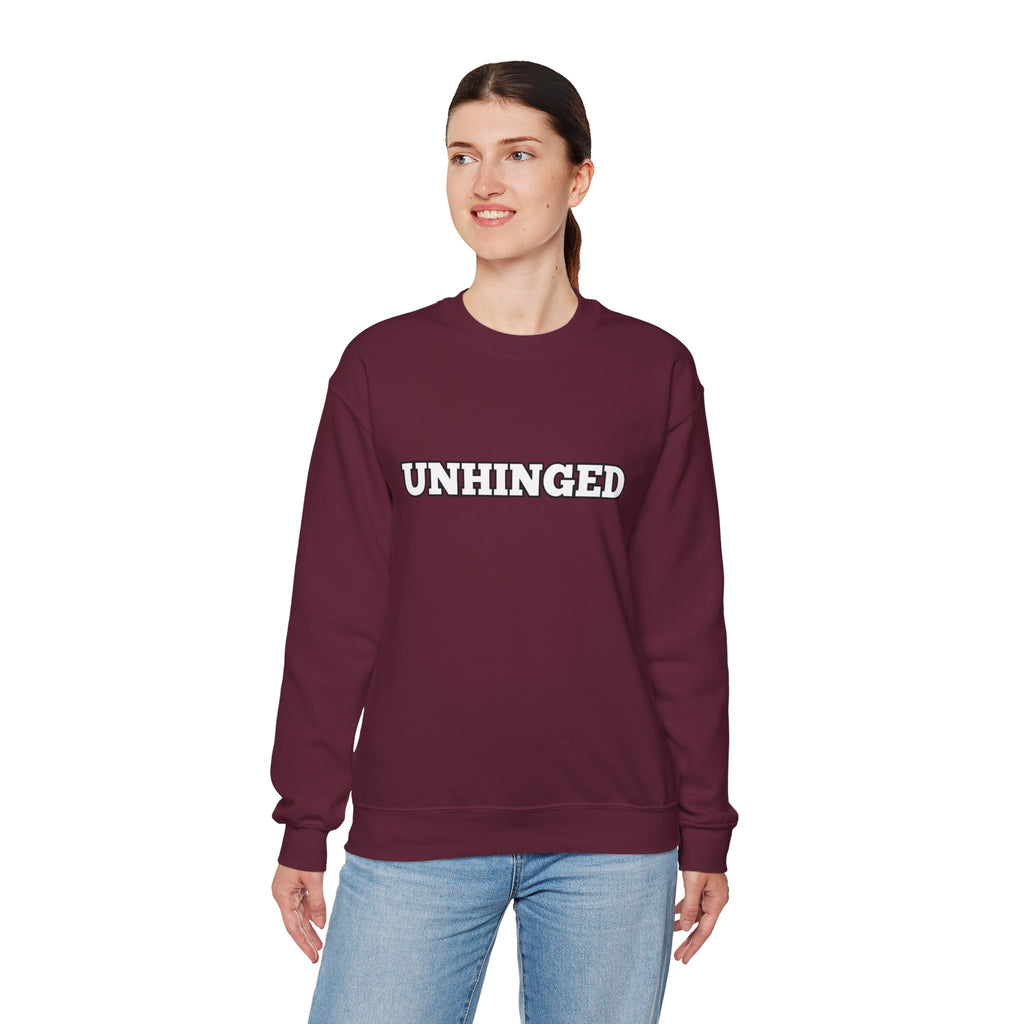 Unhinged Graphic Sweatshirt – Minimal Retro Lettering Crewneck