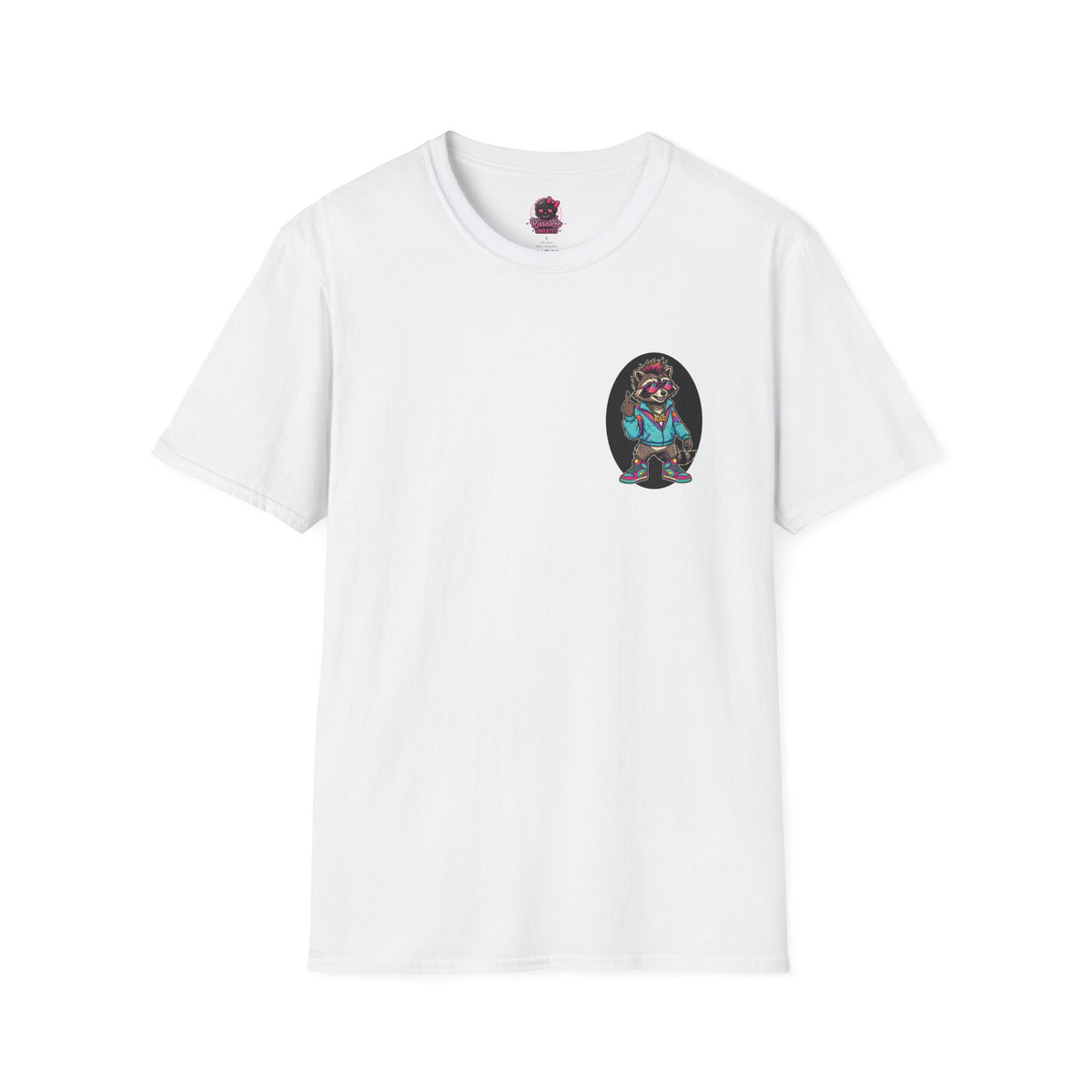 Unisex Softstyle T-Shirt - F Kyle Raccoon Funny Retro 80's