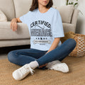 Certified Menace T-Shirt Black Writing — Funny Retro Badge Tee for Sarcastic Teens & Friends